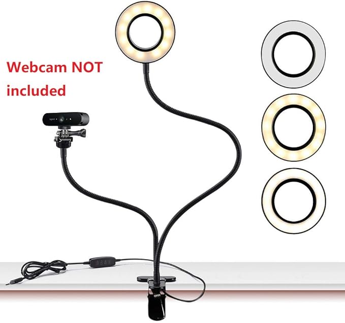Webcam Light Stand for Live Stream, Selfie Ring Light - Image 2