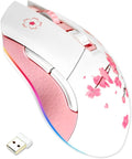 DAREU Sakura Pink Wireless Wired Gaming Mouse, Dual-Mode Rechargeable 6 by DAREUGAMINGDIRECT