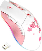 DAREU Sakura Pink Wireless Wired Gaming Mouse, Dual-Mode Rechargeable 6 by DAREUGAMINGDIRECT