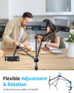 OMOTON Tablet Stand Mount for Desk, Adjustable Phone Holder for Bed - Image 6