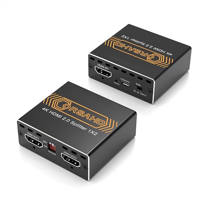 4K@60Hz HDMI Splitter 1x2 4:4:4, 18 Gbps, Supports Soundbar, HDCP Bypass by CORSAHD