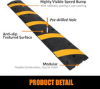 Heavy Duty Speed Bumps for Driveway, 2 Pack 6Ft Rubber Speed Bumps, 2 Channel - Image 5