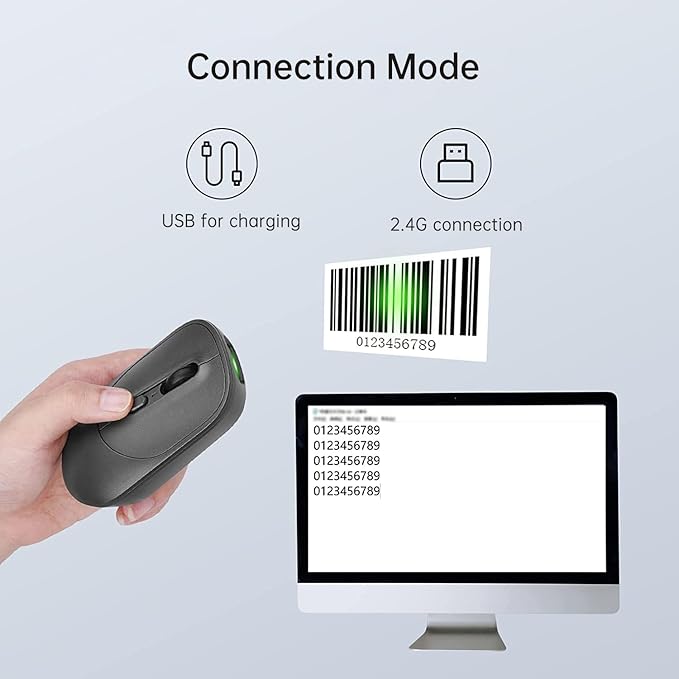 New Wireless Mouse Barcode Scanner, 2-in-1 Design 2D Handheld Barcode Scanner - Image 4