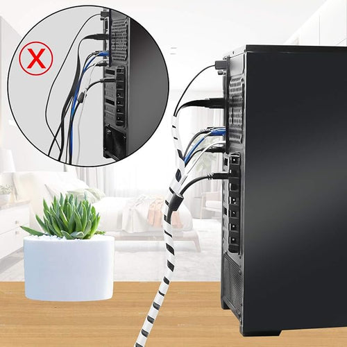 33FT XHF 5/16" Clear Spiral Cable Wrap 8mm Cord - Image 2
