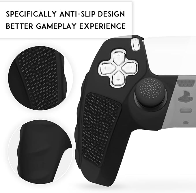 SIKEMAY Anti-Slip PS5 Controller Skin, Soft Thicken Non-Slip Studded Silicone - Image 6