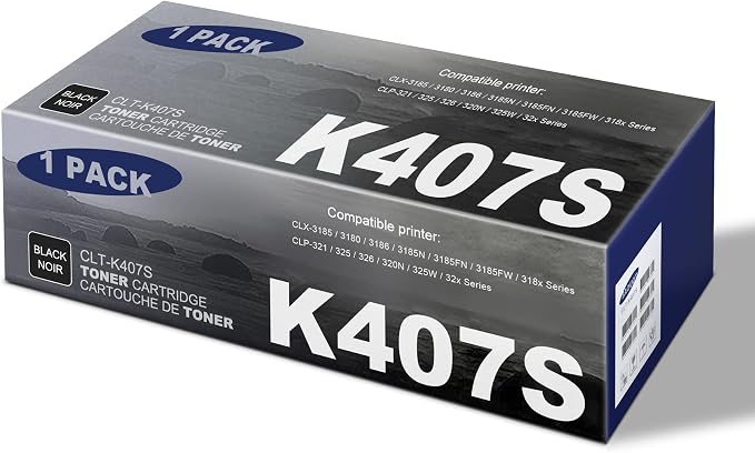 CLT-K407S Black Toner Cartridge 1-Pack Replacement by JCTONER