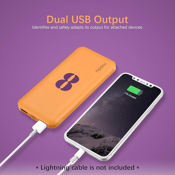 Miady 2-Pack 10000mAh Dual USB Portable Charger, Type-C Fast Charging Power Bank - Image 4