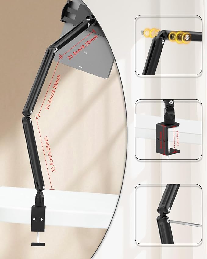 Tablet Stand for iPad, Aluminum Multi-Angle Adjustable Tablet Holder, - Image 3