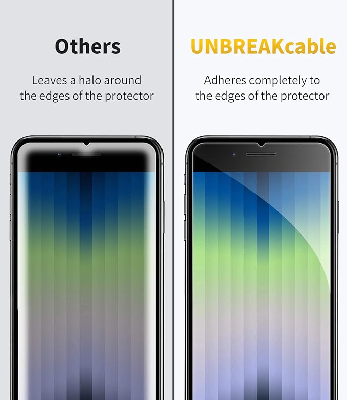 UNBREAKcable Protective Glass for iPhone SE 2022/2020, 2.5D Double Defense - Image 7
