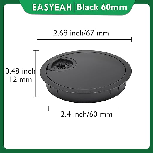 1 Pcs Desk Grommet 2-3/8" / 60 mm, Desk Cord Hole Cover, Cable Grommet Metal - Image 8