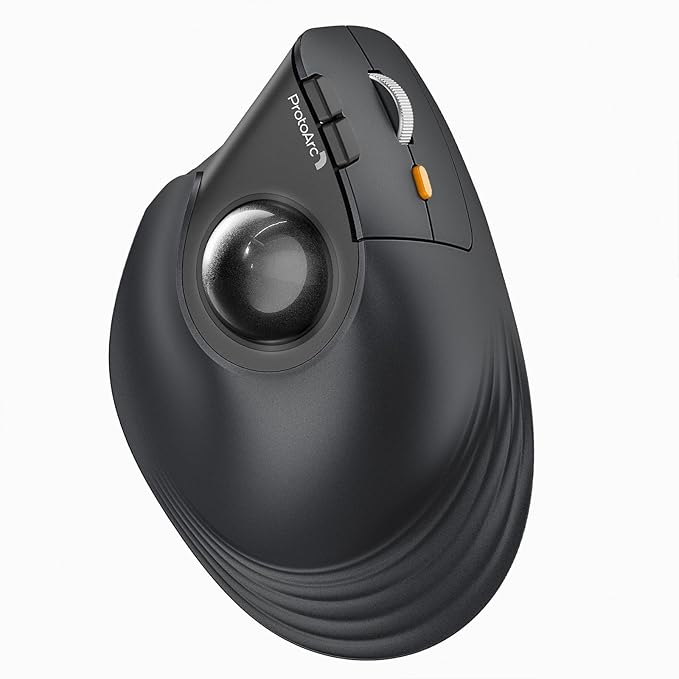 ProtoArc Vertical Wireless Trackball Mouse, EM05 NL Bluetooth Ergonomic by ProtoArc