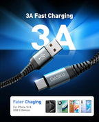 USB Type C Cable Fast Charging, 5 Pack Braided C Charger Cables Compatible - Image 2