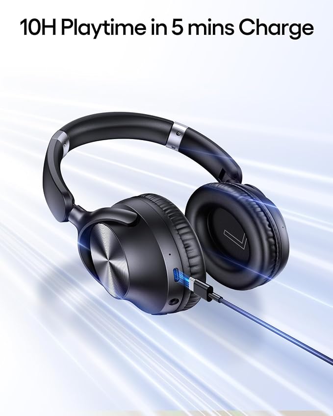 TAGRY Hybrid Active Noise Cancelling Headphones 100H Playtime Wireless Over Ear - Image 5