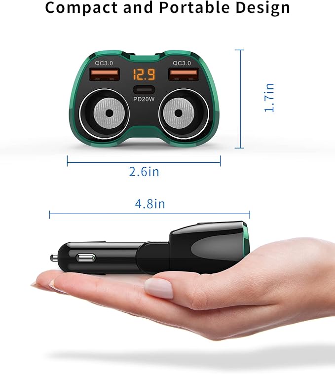 Cigarette Lighter Splitter, SUPERONE 180W 2-Socket Cigarette Lighter Adapter - Image 7