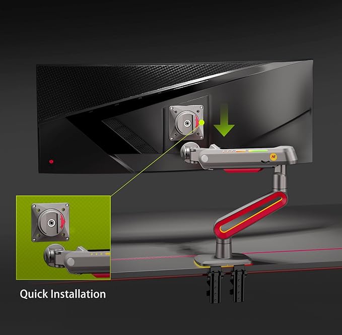 RGB Gaming Monitor-arm for Flat/Ultrawide/Curved Monitors 32 to 60 inch - Image 9