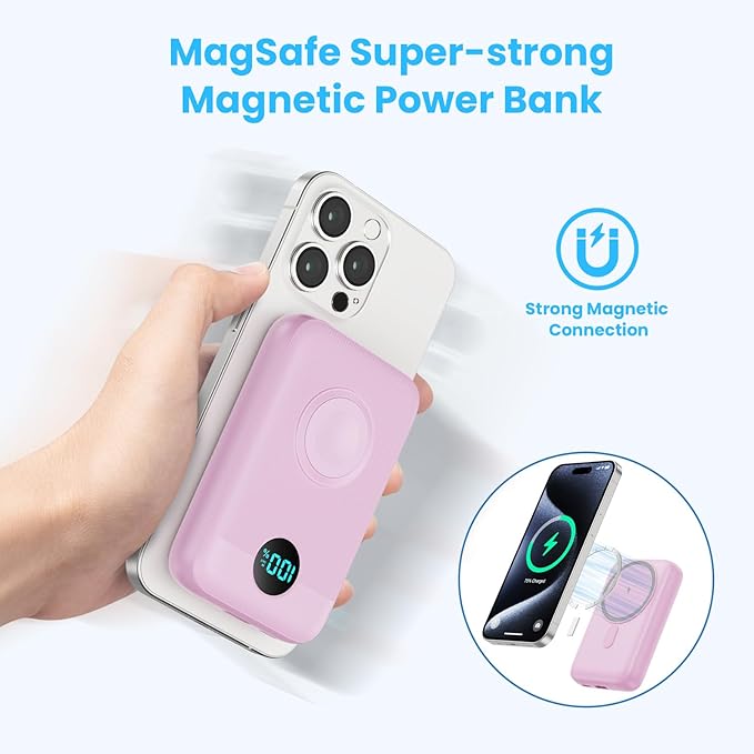 Magnetic Portable Charger 10800mAh, 4-in-1 Wireless Power Bank - Image 3