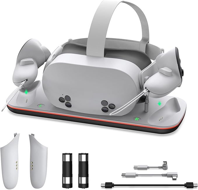 Charging Dock for Quest 3S, VR Stand for Meta Quest3, Charge Station for Oculus by AIJUNCT