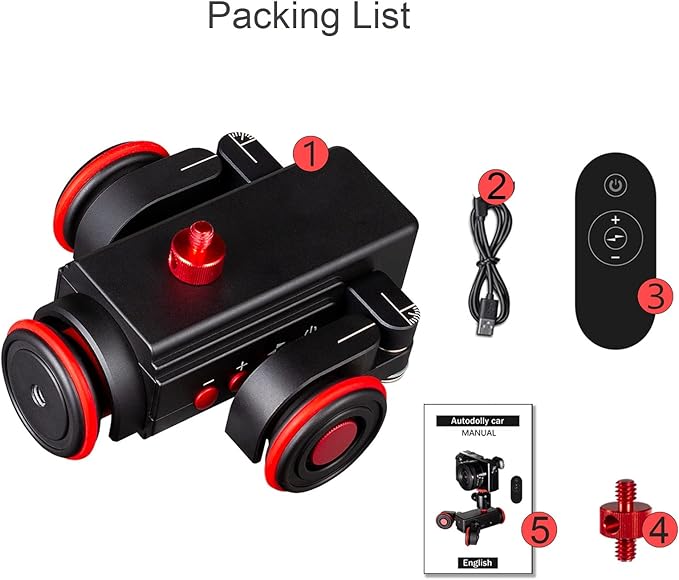 EACHSHOT Motorized Dolly Car, 3-Wheels Wireless Electric Track Rail Slider - Image 6