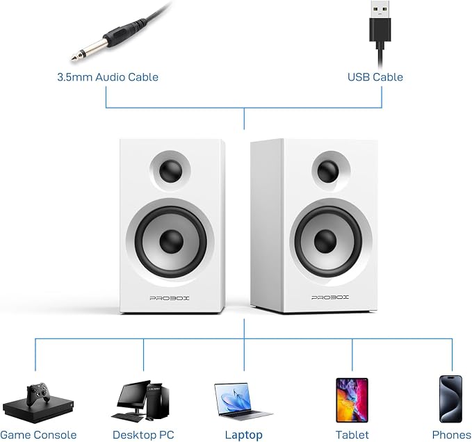 BT16 Active Bookshelf Speakers 3.5" Woofer - Image 6