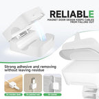 9 White Magnetic Cable Clips, Under Desk Cable Management, Cord Holder - Image 5