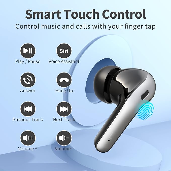 TAGRY Bluetooth Headphones True Wireless Earbuds 60H Playback LED Power Display - Image 4