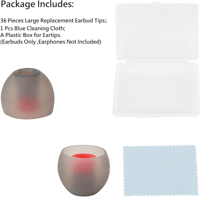36 Pieces Large Earbud Tips Soft and Comfortable Ear Bud Replacement Pieces - Image 6