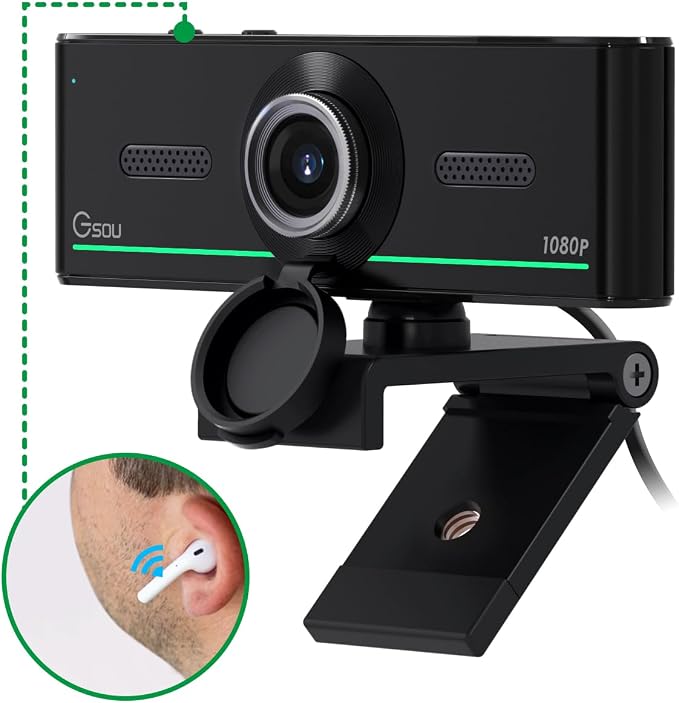 1080P Webcam with Microphone for Desktop, Computer Webcam Connect Bluetooth - Image 9