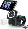 3 in 1 Charging Station for Apple Devices, Charger Stand for MagSafe, Qi2 15W by Eyetoeyecamwebcam