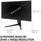 ViewSonic VX3418-2K 34 Inch 21:9 1440p 1ms 165Hz Gaming Monitor - Image 5