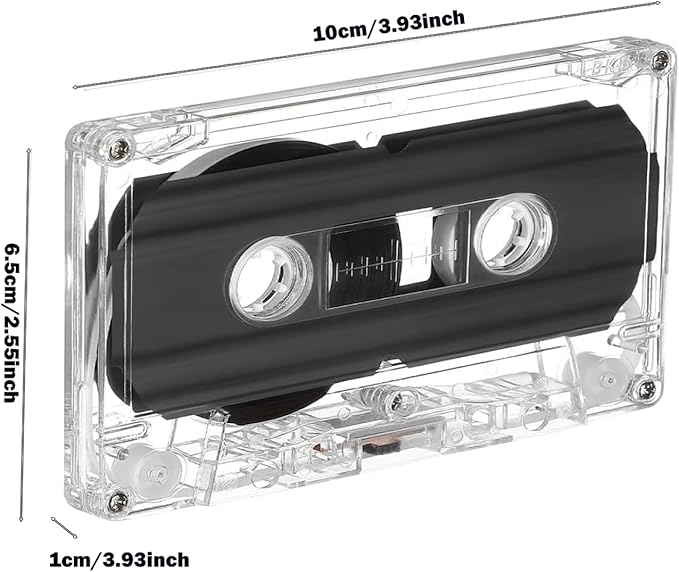 2 Pack Blank Cassette Tapes 60 Minutes Clear Audio Recording Tape - Image 4
