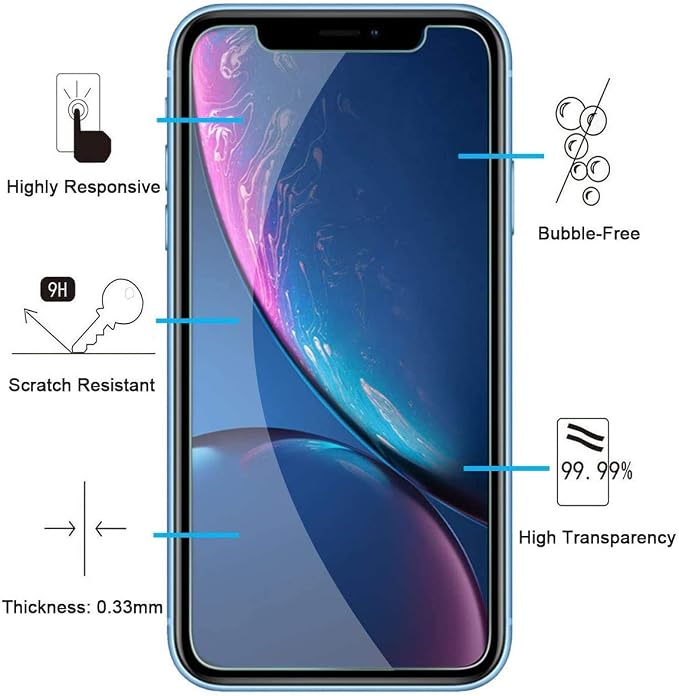 NEW'C 3 Pack Designed for iPhone 11 and iPhone XR Screen Protector, Enhanced - Image 2