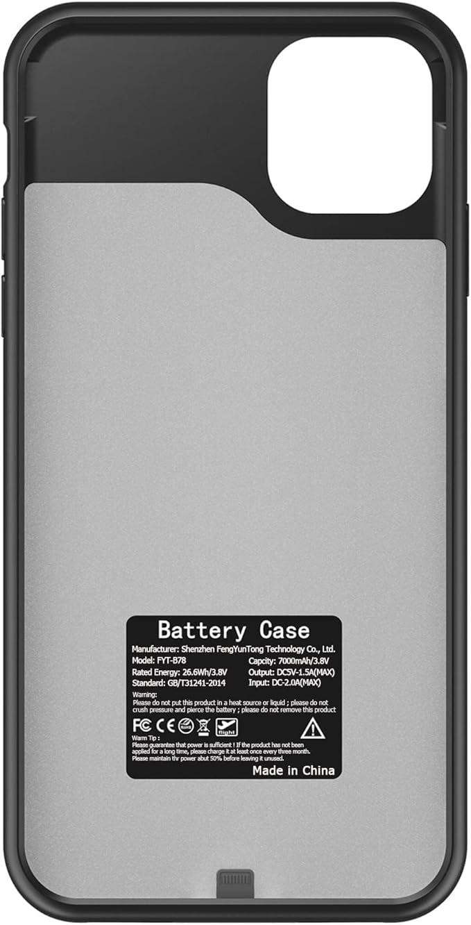 Battery Case for iPhone 11, 7000mAh Slim Portable Rechargeable Smart Protective - Image 8
