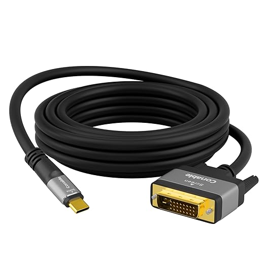 4K USB C to DVI Cable 10FT, USB Type-C to DVI-D Adapter Cord, Compatible by Conable