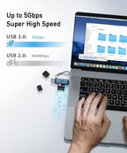 SD Card Reader, uni High-Speed USB C to Micro SD Card Adapter USB 3.0 Dual Slots - Image 2