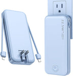 Portable Charger with Built in Cable and AC Wall Plug, USB C Power Bank by NUSYDDY