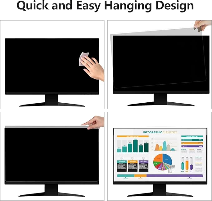Hanging Computer Privacy Screen Protector Shield Compatible - Image 5