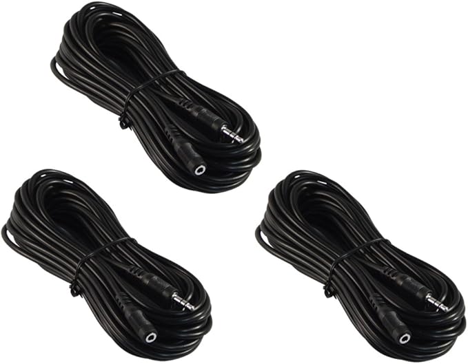 Three Pack of YCS Basics 25 Foot 3.5mm Stereo Headphone/AUX Extension Cable by YCS+basics