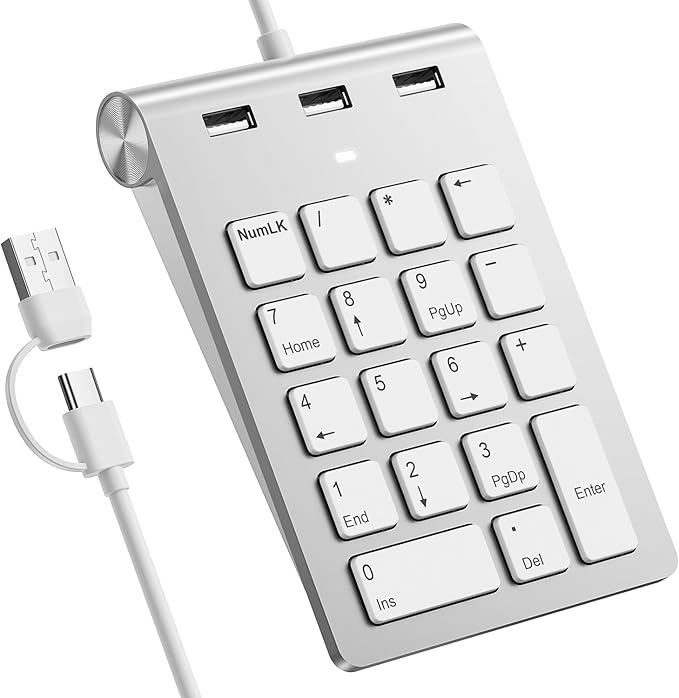 Wired Numeric Keypad USB-C & USB-A by Rytaki+Pro