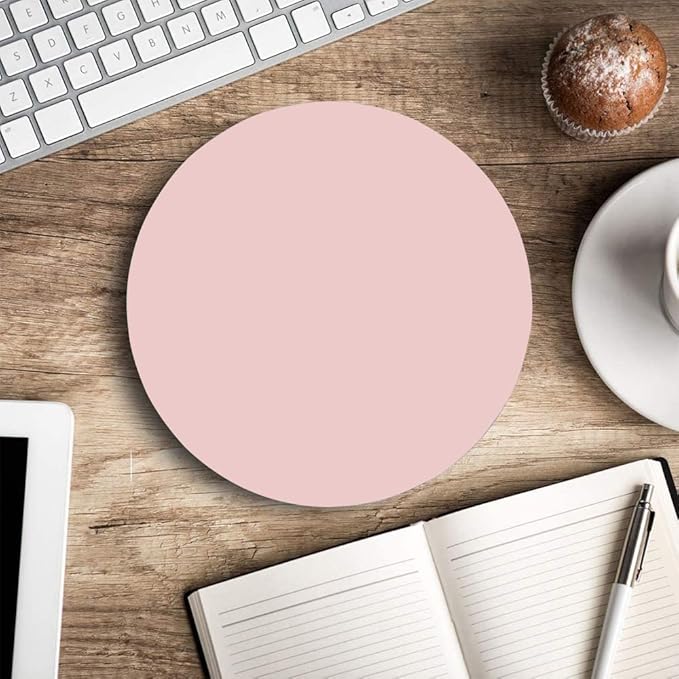 Mouse Pad Pink, Premium-Textured Small Round Pink Mousepad 7.9 x 7.9 Inch - Image 5