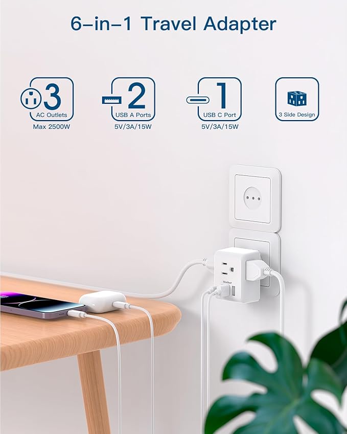 2 Pack Italy Travel Plug Adapter, Type L Italy Power Adapter - Image 2