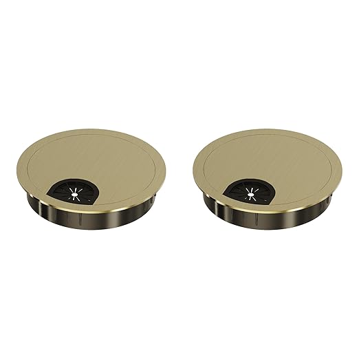 2 Pack Desk Grommet 2 Inch 50mm, Zinc Alloy Computer Desk Wire Hole Cover by Unknown