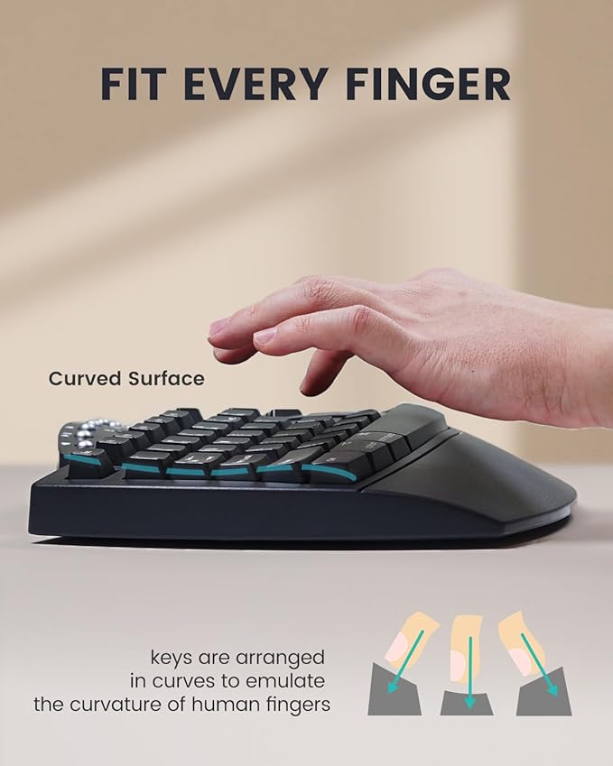 Perixx PERIBOARD-512B Wired Ergonomic Keyboard - Image 5