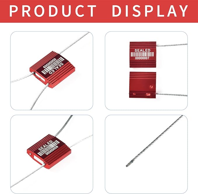 100 Red Steel Cable Seals With Barcode - Image 4
