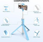 ATUMTEK 55" Selfie Stick Tripod, All-in-one Extendable Aluminum Phone Tripod - Image 7