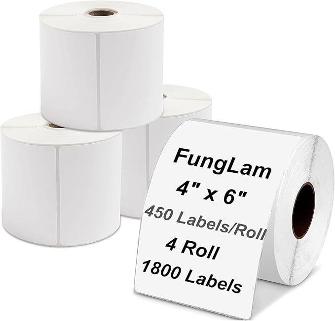 FungLam 4"x6" Thermal Shipping Labels by FungLam