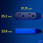 Maximm Cable 12 Ft 360° Rotating Flat Plug Extension Cord, 16/3 AWG Multi 3 - Image 3