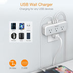 Multi Plug Outlet Splitter, TESSAN Wall Surge Protector 5 Outlet Extender 3 USB - Image 3