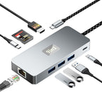 USB C Hub, 9 in 1 USB C to 4K@60HZ HDMI Multiport Adapter, RJ45 Gigabit Ethernet - Image 8