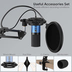 FIFINE USB Recording PC Microphone Kit, Computer Condenser Cardioid Mic on Mac - Image 5