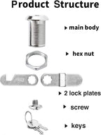 Cabinet Cam Locks Keyed Alike, Secure File Drawer Mailbox RV Storage - Image 2